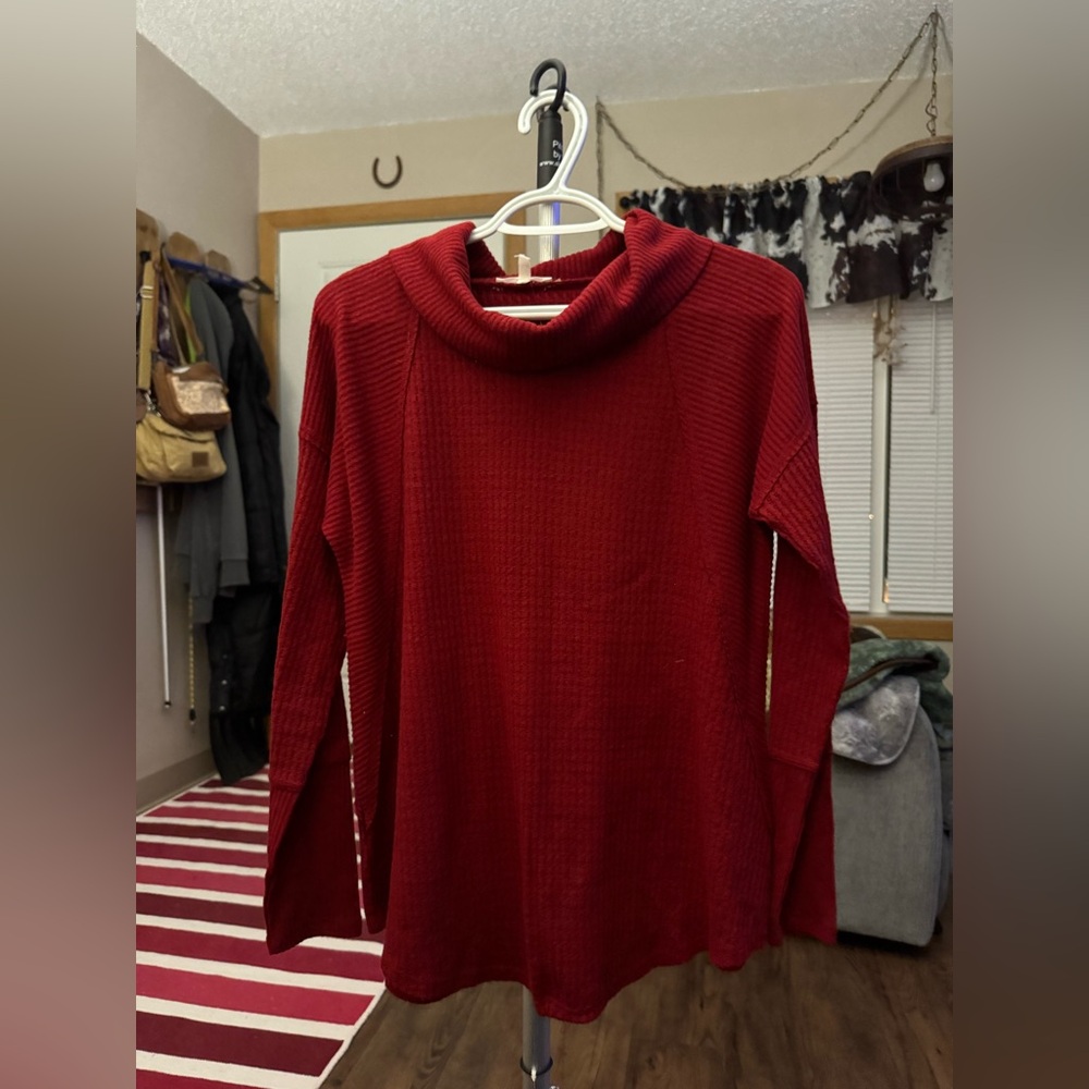 Maurices Deep Red Cowl Neck Sweater